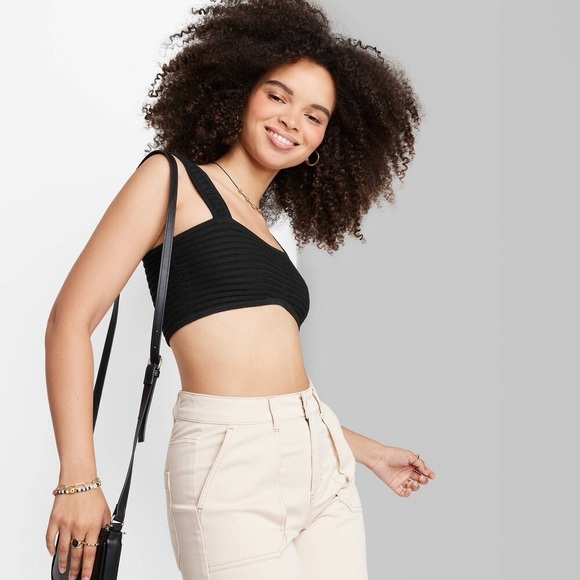 wild fable Tops - Women's Sweater Tiny Bra Top - Wild Fable - Black - M